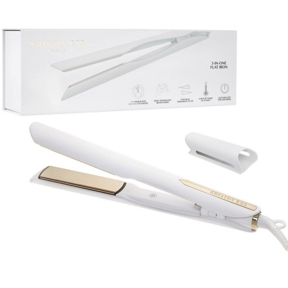 Kristin Ess 3 in one professional titanium White and Gold Hair Straightener